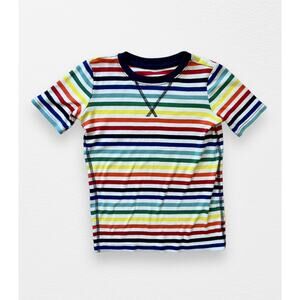 Primary Organic Rainbow Striped PJ Top, Size 10
